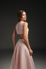 PINK MARIA LINEN MIDI DRESS