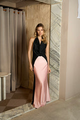 SOFT PINK VICTORIA DUO LONG DRESS