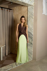 MOCCA SAGE VICTORIA DUO LONG DRESS