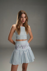 BLUE FERNANDA MINI SKIRT