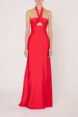 RED AGATA LONG DRESS