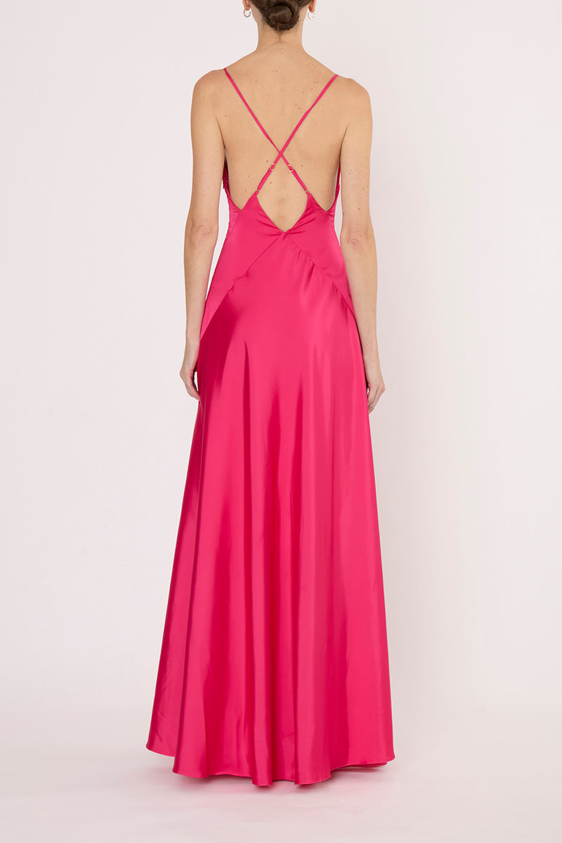 FUCSHIA LEIA LONG DRESS
