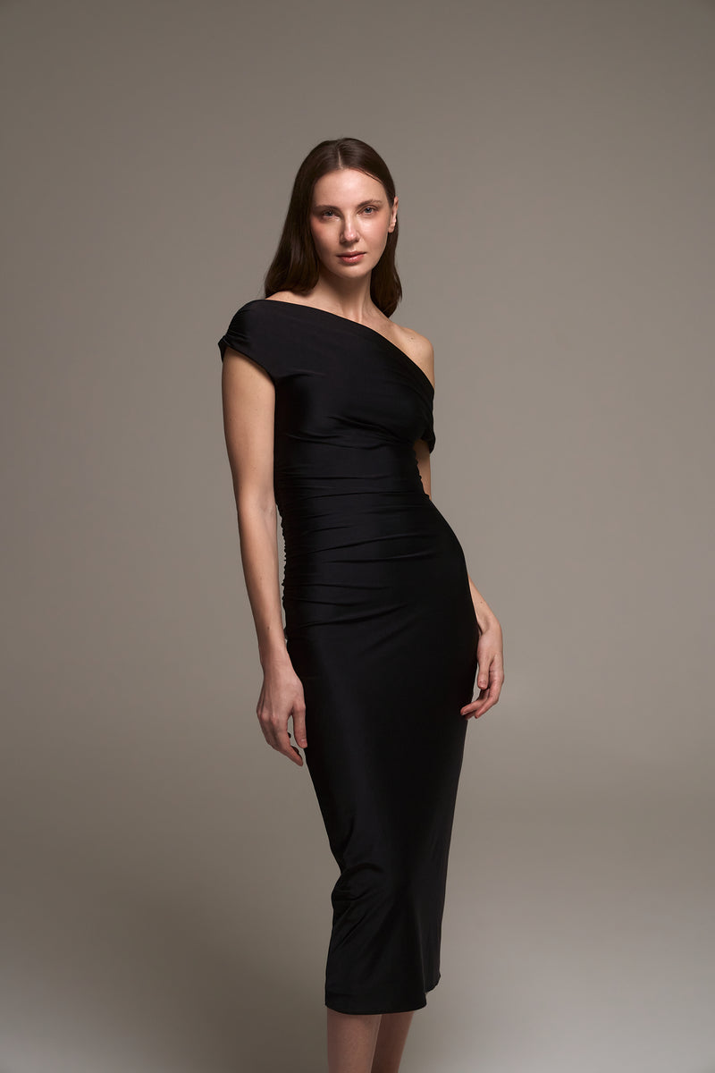 BLACK HUDA MIDI DRESS Hipnos Co BLACK HUDA MIDI DRESS Hipnos Co