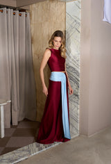 MERLOT BABY BLUE TERESA LONG SKIRT