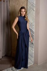 NAVY ASIL LONG DRESS