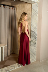 MERLOT VICTORIA LONG DRESS
