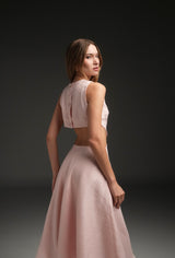 PINK MARIA LINEN MIDI DRESS