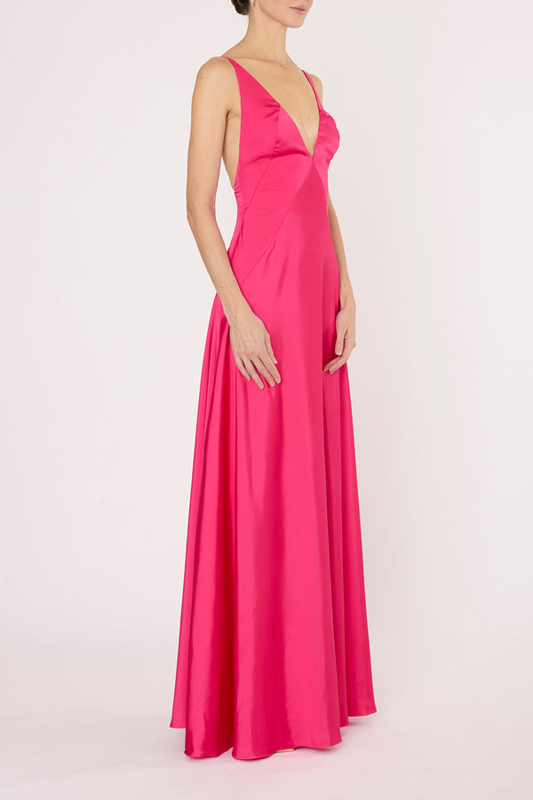 FUCSHIA LEIA LONG DRESS