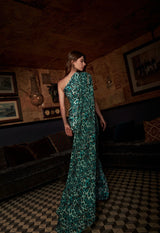 DANNA GREEN CHEETAH LONG DRESS