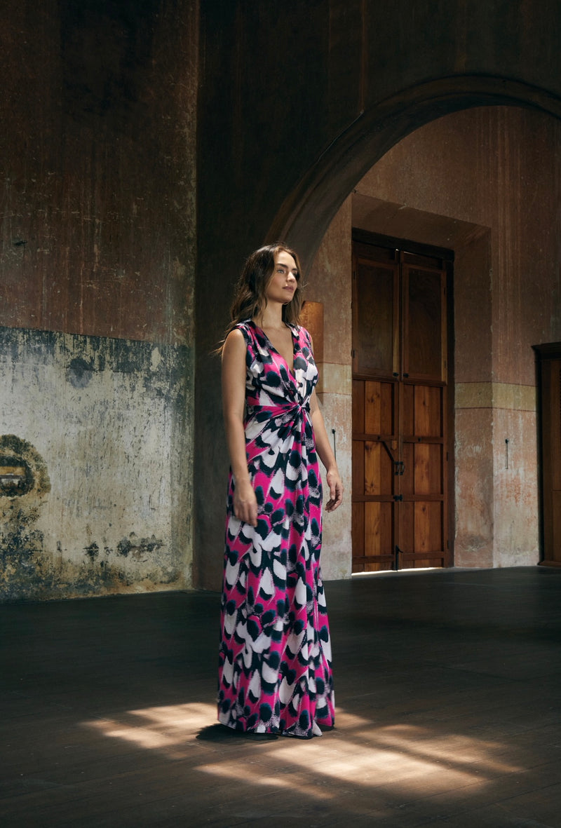 FUSCHIA ROSE LONG DRESS