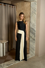 BLACK AND WHITE TERESA LONG SKIRT