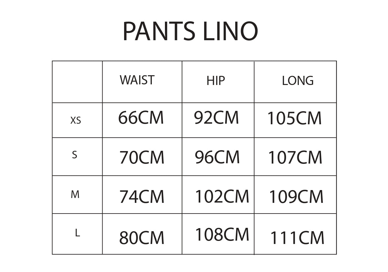 Guía de tallas PINK INAS PANTS