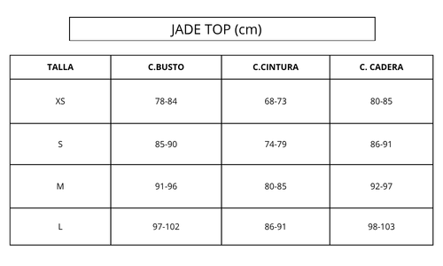 Guía de tallas IVORY JADE TOP