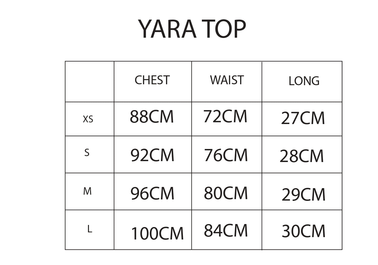 Guía de tallas JADI YARA TOP